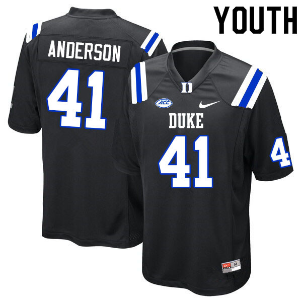 Youth #41 Grissim Anderson Duke Blue Devils College Football Jerseys Sale-Black - Click Image to Close
